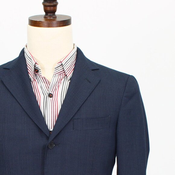 United Arrows 38S Navy Solid 3-Button Sport Coat Blazer Jacket P373 - Picture 5 of 11